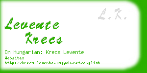levente krecs business card